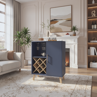 Sunvega Angela Bar Cabinet with Wine Rack, Multifunctional Compartments and Scratch-Resistant Surface