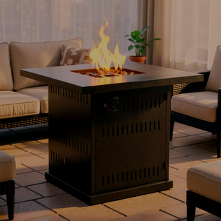 Sunvega 28" Propane Fire Pit Table with 50000 BTU Heat for Outdoor Patio Deck