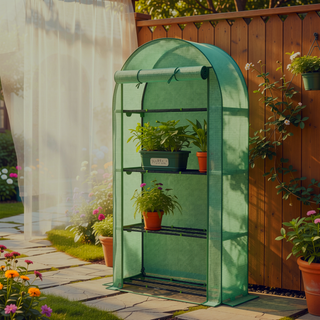 Sunvega Upgraded Walk-in Tunnel Greenhouse with PE Cover and Mesh Door