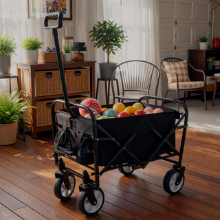 Sunvega Foldable Collapsible Wagon Cart with Extention Dual-Layer Design All-Terrain Wheels