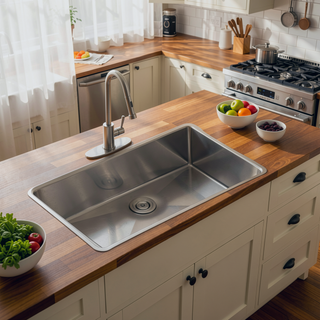 Sunvega 16 Gauge T304 Stainless Steel Undermount Kitchen Sink with Drain Assembly