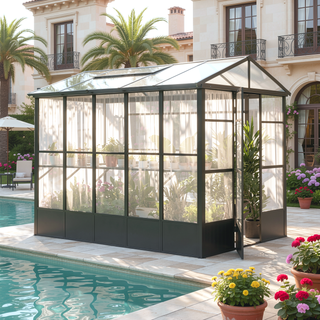 Sunvega 8FT High All-Aluminum Greenhouse with Auto Vent and Polycarbonate Panels