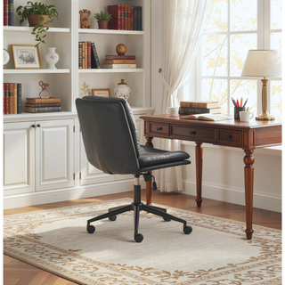 Sunvega Adjustable Swivel Criss-Cross Chair with Cushioned Wide Seat for Office