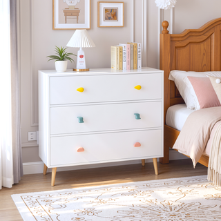 Sunvega 3 Drawer Dresser with Anti-Dumping Design for Kids Bedroom and Nursery