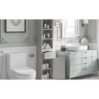 Sunvega Modern Freestanding Bathroom Cabinet with Drawer and Adjustable Shelf