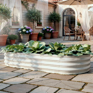 Sunvega 6x3x1ft Galvanized Metal Raised Garden Bed Kit for Outdoor Vegetables Flowers Herbs