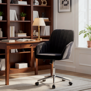 Sunvega Ergonomic Swivel Chair with Soft Memory Foam Cushion and Lumbar Support
