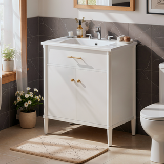 Sunvega 30 Inches Bathroom Vanity with Sink and Soft Close Doors