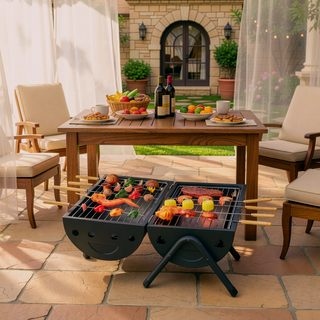 Sunvega Portable Charcoal Tabletop Barbecue Grill for Outdoor Camping Backyard Party