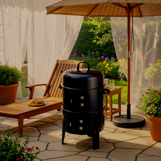 Sunvega Vertical Charcoal Grill with 360 Heating and Oil Fume Reduction