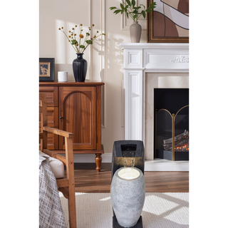 Sunvega Black and White Water Fountain with Vase Design Light and Pump