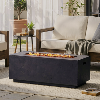 Sunvega Modern 40" 40,000 BTU Rectangular Lightweight Concrete Propane Fire Pit