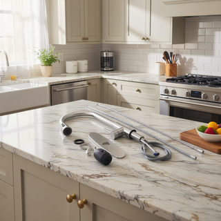 Sunvega High Arc Single Handle Stainless Steel Kitchen Faucet with Pull Down Sprayer