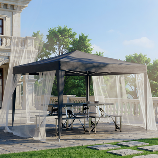 Sunvega 10'x10' Folding Canopy with 4 Removable Sidewalls and Gazebo for Outdoor Events