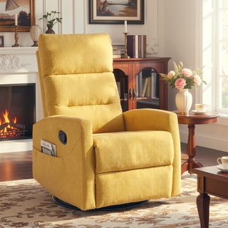 Sunvega Manual Recliner Chair with 360 Degree Swivel and Rocking Function in Grey Fabric