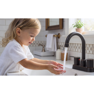 Sunvega Oil Rubbed Bronze Centerset Two Handle Bathroom Sink Faucet