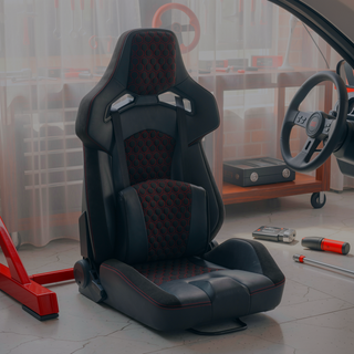 Sunvega Universal PVC Bucket Style Reclinable Sport PU Leather Simulator Racing Seat