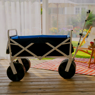 Sunvega Extra Long Folding Wagon Cart with Large Capacity and All-Terrain Wheels