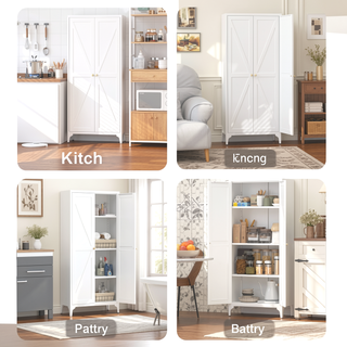 Sunvega Premium Powder Coated Steel Storage Cabinet With Four Adjustable Shelves