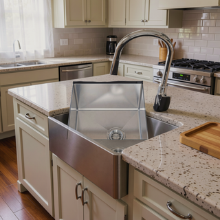Sunvega Handcrafted 33x19 Inch Undermount Single Bowl Kitchen Sink Dark Gray