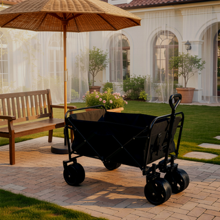 Sunvega 100L Collapsible Folding Beach Wagon Cart with 220Lbs Large Capacity