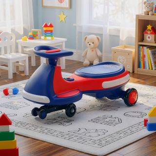 Sunvega Electric Wiggle Car with Pedal Rechargeable Battery Flashing Wheels for Kids