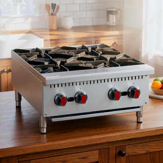 Sunvega Heavy-Duty 4-Burner Commercial Gas Stove with 100,000 BTU