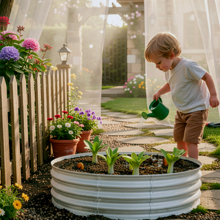 Sunvega 6x3x1ft Galvanized Metal Raised Garden Bed Kit for Outdoor Vegetables Flowers Herbs