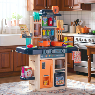 Sunvega Kids Kitchen Playset with Real Sounds and Light 42 PCS Toy Accessories Set