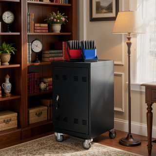 Sunvega 32 Bit Plastic Tablet Laptop Charging Cart with Cable Management Dividers