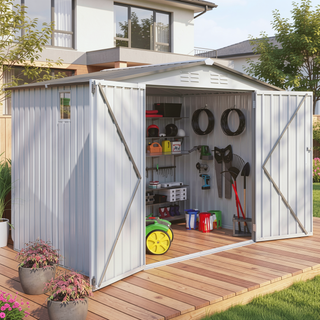 Sunvega 6X3.6FT Metal Storage Shed with Waterproof Roof and Lockable Door