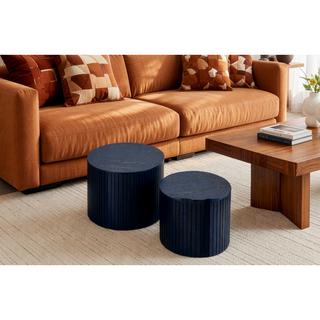 Sunvega Round Waterproof Nesting Coffee Table Set for Living Room Sofa Corner