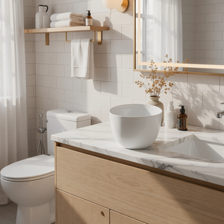 Sunvega 65 Inch Solid Surface Soak Bathtub with Slip Resistant Contour and Matte Finish