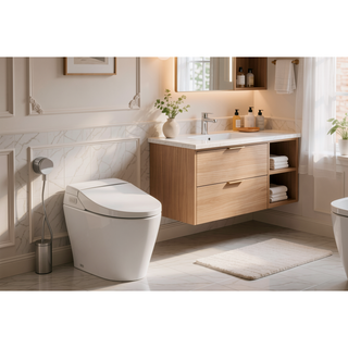 Sunvega Smart Bidet Toilet Combo with Self-Cleaning Nozzle and Foot Sensor Flush