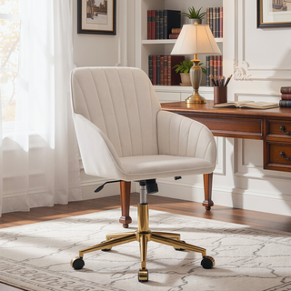 Sunvega Ergonomic Swivel Chair with Soft Memory Foam Cushion and Lumbar Support