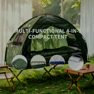 Sunvega All-in-One Folding Camping Cot Bed with Tent Air Mattress and Sleeping Bag