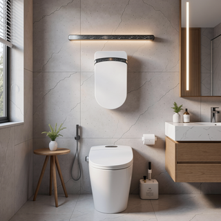 Sunvega Smart Toilet with Bidet Auto Open Close Seat Foot Sensor LED Night Light