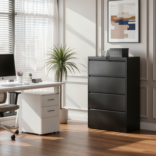 Sunvega 4 Drawer Lateral Metal File Cabinet with Lock for Home Office