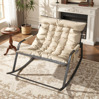 Sunvega Rocking Chair with Storage Cushions Armrests All-Season Comfort Lounge Recliner