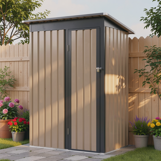 Sunvega 5FT x 3FT Grey Outdoor Pent Roof Garden Tool Storage Shed House