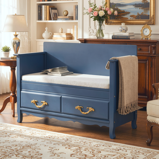 Sunvega Espresso Shoe Bench with Removable Cushion and Hidden Storage for Entrance