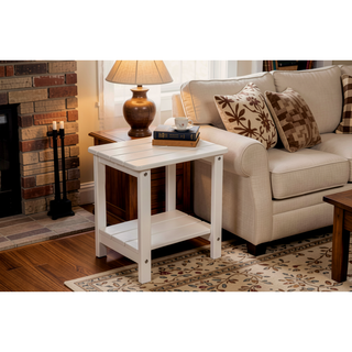 Sunvega All Weather-resistant Black Rocking Chair Set with Wood-Texture and Side Table