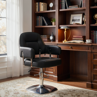 Sunvega Heavy Duty Hydraulic Salon Styling Chair with Wide Cushioned Seat and Square Base