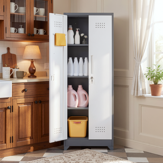 Sunvega Heavy Duty Steel Storage Cabinet With Locking Doors and Adjustable Shelves