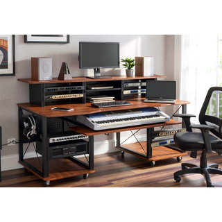 Sunvega 76 Key Music Desk with Multi Storage Space and Cable Management System