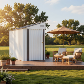 Sunvega Optional Two-Color Storage Shed with Single Hinge Door and Ventilation Windows