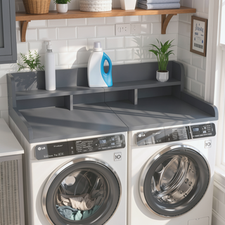 Sunvega Waterproof MDF Washer Dryer Countertop with Non-slip Pads and High Edge