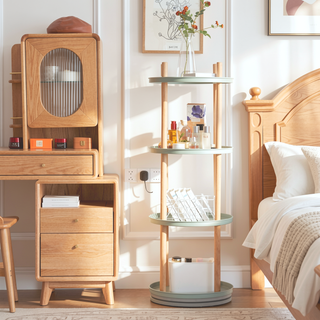 Sunvega 360° Rotating Bookshelf with Bonus Bookends for Living Room Bedroom Kitchen
