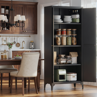 Sunvega Premium Powder Coated Steel Storage Cabinet With Four Adjustable Shelves