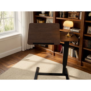 Sunvega Height Adjustable Folding Overbed Bed Table with Wheels for Laptop and Meals